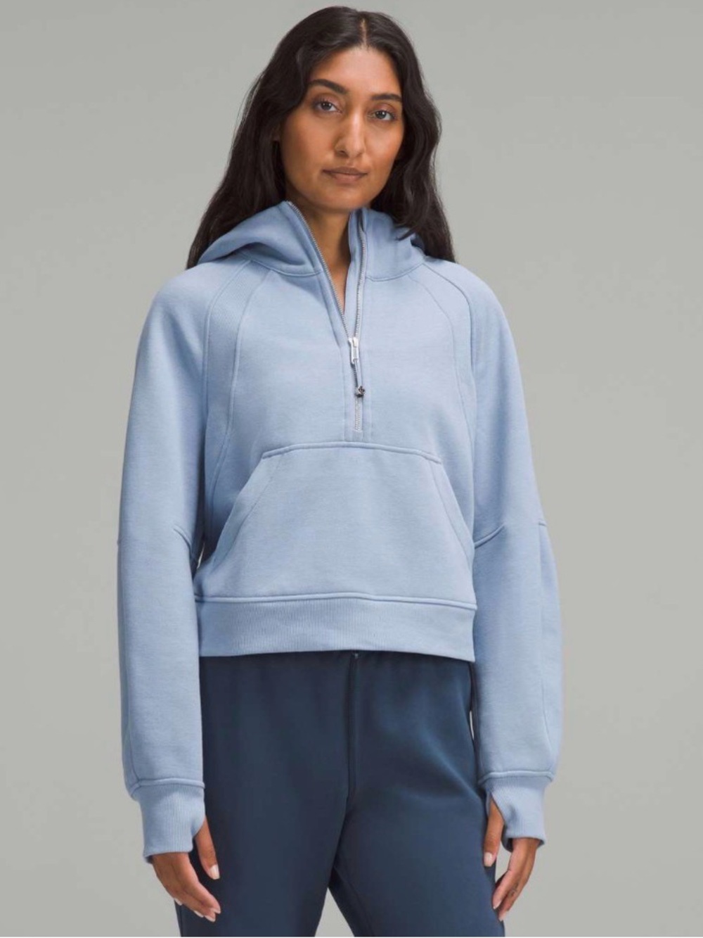 Lululemon Scuba Oversized 1/2 Zip Hoodie Sweatshirt Blue Willow XS/S